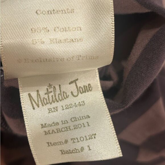 MATILDA JANE You & Me Holt Tee Brown Striped Shirt size 4 - Picture 5 of 5